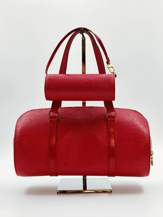 Louis Vuitton Handbags - Louis Vuitton Epi Soufflot Red Leather Barrel Shoulder Bag w/ Pochette France